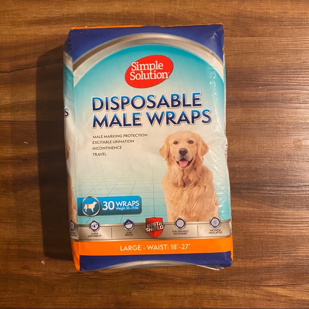 Simple Solution Large Disposable Male Dog Wraps